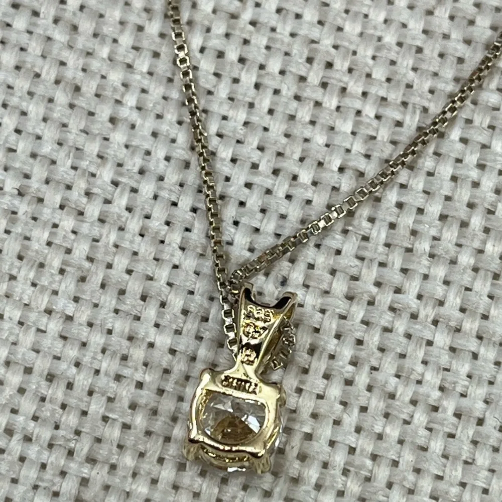 Vintage 925 Italy Sterling Silver Necklace w/ CZ Pendant – 18” - Picture 10 of 17